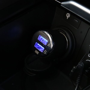 [엑스핏] USB 스탬프 듀얼 블랙 차량용 시거잭충전기 3100mA 12V